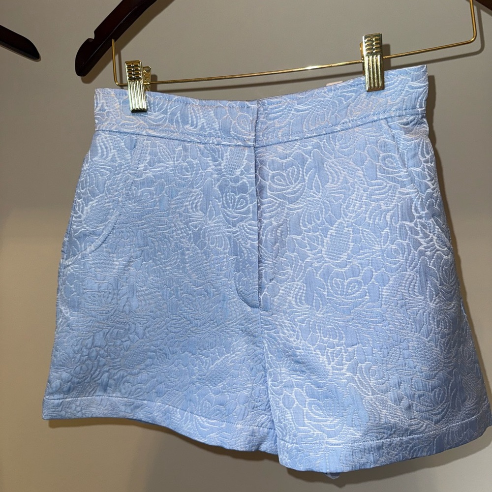 Amanda Uprichard Light Blue High Waist Shorts